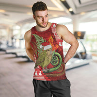 New Zealand Kakapo Christmas In July Men Tank Top Silver Fern Santa Xmas Red Color