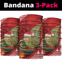New Zealand Kakapo Christmas In July Neck Gaiter Silver Fern Santa Xmas Red Color