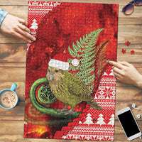 New Zealand Kakapo Christmas In July Puzzle Silver Fern Santa Xmas Red Color