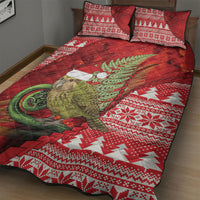 New Zealand Kakapo Christmas In July Quilt Bed Set Silver Fern Santa Xmas Red Color
