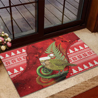 New Zealand Kakapo Christmas In July Rubber Doormat Silver Fern Santa Xmas Red Color
