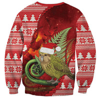 New Zealand Kakapo Christmas In July Sweatshirt Silver Fern Santa Xmas Red Color