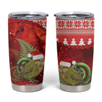 New Zealand Kakapo Christmas In July Tumbler Cup Silver Fern Santa Xmas Red Color