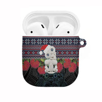 New Zealand Hei Tiki Christmas In July AirPods Case Pohutukawa Santa Xmas Polynesian Pattern