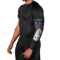 New Zealand Hei Tiki Christmas In July Arm Sleeves Pohutukawa Santa Xmas Polynesian Pattern