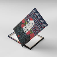 New Zealand Hei Tiki Christmas In July Canvas Wall Art Pohutukawa Santa Xmas Polynesian Pattern