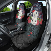 New Zealand Hei Tiki Christmas In July Car Seat Cover Pohutukawa Santa Xmas Polynesian Pattern
