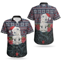 New Zealand Hei Tiki Christmas In July Couples Matching Tank Maxi Dress and Hawaiian Shirt Pohutukawa Santa Xmas Polynesian Pattern LT22 - Polynesian Pride