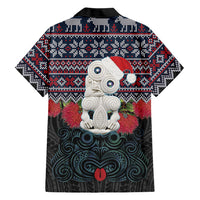 New Zealand Hei Tiki Christmas In July Family Matching Off The Shoulder Long Sleeve Dress and Hawaiian Shirt Pohutukawa Santa Xmas Polynesian Pattern