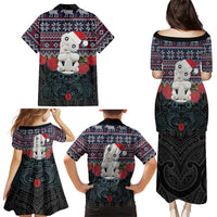 New Zealand Hei Tiki Christmas In July Family Matching Puletasi and Hawaiian Shirt Pohutukawa Santa Xmas Polynesian Pattern