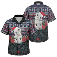 New Zealand Hei Tiki Christmas In July Family Matching Puletasi and Hawaiian Shirt Pohutukawa Santa Xmas Polynesian Pattern LT22 Son's Shirt Black - Polynesian Pride