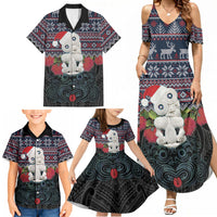 New Zealand Hei Tiki Christmas In July Family Matching Summer Maxi Dress and Hawaiian Shirt Pohutukawa Santa Xmas Polynesian Pattern LT22 - Polynesian Pride