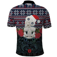 New Zealand Hei Tiki Christmas In July Polo Shirt Pohutukawa Santa Xmas Polynesian Pattern
