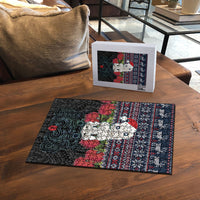 New Zealand Hei Tiki Christmas In July Puzzle Pohutukawa Santa Xmas Polynesian Pattern