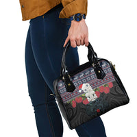 New Zealand Hei Tiki Christmas In July Shoulder Handbag Pohutukawa Santa Xmas Polynesian Pattern