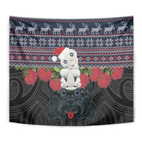 New Zealand Hei Tiki Christmas In July Tapestry Pohutukawa Santa Xmas Polynesian Pattern