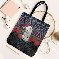 New Zealand Hei Tiki Christmas In July Tote Bag Pohutukawa Santa Xmas Polynesian Pattern
