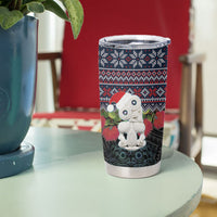 New Zealand Hei Tiki Christmas In July Tumbler Cup Pohutukawa Santa Xmas Polynesian Pattern