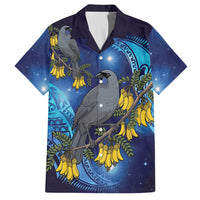 New Zealand Kokako Bird Hawaiian Shirt Kowhai Galaxy Style Polynesian Pattern