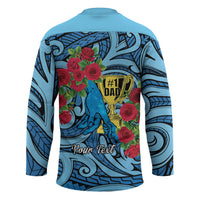 Personalised New Zealand Father's Day Hockey Jersey Best Dad Trophy Red Rose Maori Pattern LT22 - Polynesian Pride