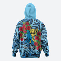 Personalised New Zealand Father's Day Hoodie Best Dad Trophy Red Rose Maori Pattern LT22 - Polynesian Pride
