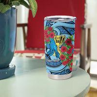 Personalised New Zealand Father's Day Tumbler Cup Best Dad Trophy Red Rose Maori Pattern LT22 - Polynesian Pride