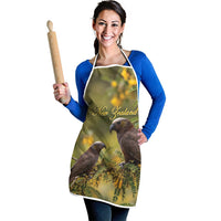New Zealand Kaka Bird Apron Kowhai Flower Landscape Style
