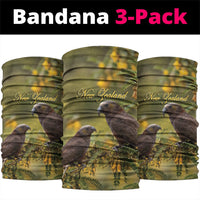New Zealand Kaka Bird Neck Gaiter Kowhai Flower Landscape Style