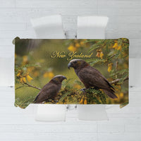 New Zealand Kaka Bird Tablecloth Kowhai Flower Landscape Style