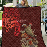New Zealand Kaka Bird Personalised Quilt Pohutukawa Matariki Maori Pattern