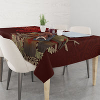 New Zealand Kaka Bird Personalised Tablecloth Pohutukawa Matariki Maori Pattern
