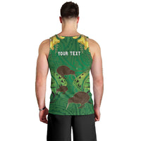 Personalised South Canterbury Anniversary Day Men Tank Top Kiwi Kowhai Silver Fern Maori Pattern LT22 - Polynesian Pride