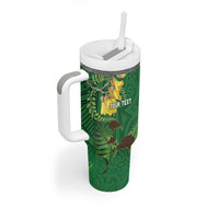 Personalised South Canterbury Anniversary Day Tumbler With Handle Kiwi Kowhai Silver Fern Maori Pattern LT22 - Polynesian Pride