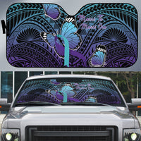 New Zealand Suicide Prevention Month Auto Sun Shade Maori Mauri Tu Mauri Ora Polynesian Pattern