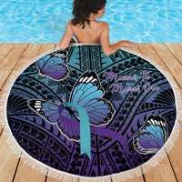 New Zealand Suicide Prevention Month Beach Blanket Maori Mauri Tu Mauri Ora Polynesian Pattern