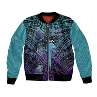 Personalised New Zealand Suicide Prevention Month Bomber Jacket Maori Mauri Tu Mauri Ora Polynesian Pattern