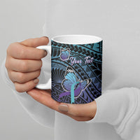Personalised New Zealand Suicide Prevention Month Ceramic Mug Maori Mauri Tu Mauri Ora Polynesian Pattern