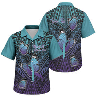 Personalised New Zealand Suicide Prevention Month Family Matching Short Sleeve Bodycon Dress and Hawaiian Shirt Maori Mauri Tu Mauri Ora Polynesian Pattern LT22 Son's Shirt Teal - Polynesian Pride