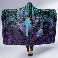 New Zealand Suicide Prevention Month Hooded Blanket Maori Mauri Tu Mauri Ora Polynesian Pattern