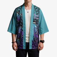 Personalised New Zealand Suicide Prevention Month Kimono Maori Mauri Tu Mauri Ora Polynesian Pattern