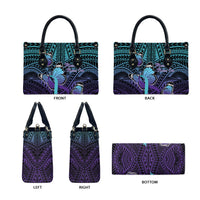 New Zealand Suicide Prevention Month Leather Bag Maori Mauri Tu Mauri Ora Polynesian Pattern