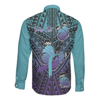 Personalised New Zealand Suicide Prevention Month Long Sleeve Button Shirt Maori Mauri Tu Mauri Ora Polynesian Pattern