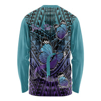 Personalised New Zealand Suicide Prevention Month Long Sleeve Shirt Maori Mauri Tu Mauri Ora Polynesian Pattern