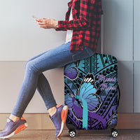 New Zealand Suicide Prevention Month Luggage Cover Maori Mauri Tu Mauri Ora Polynesian Pattern