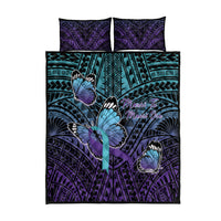 New Zealand Suicide Prevention Month Quilt Bed Set Maori Mauri Tu Mauri Ora Polynesian Pattern