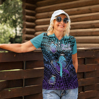 Personalised New Zealand Suicide Prevention Month Women Polo Shirt Maori Mauri Tu Mauri Ora Polynesian Pattern