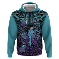 Personalised New Zealand Suicide Prevention Month Zip Hoodie Maori Mauri Tu Mauri Ora Polynesian Pattern