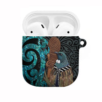 New Zealand Tui Bird Wahaika AirPods Case Maori Weapon Paua Shell Koru Pattern