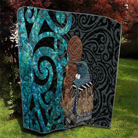 New Zealand Tui Bird Wahaika Quilt Maori Weapon Paua Shell Koru Pattern