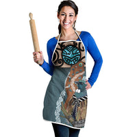 New Zealand Tui Bird Maripi Apron Maori Weapon Kowhaiwhai Pattern